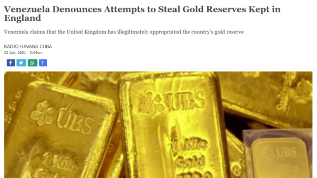 Escambray News on Venezuela's gold